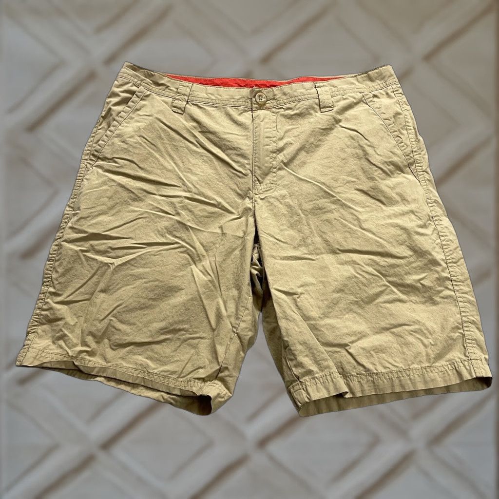 Vintage Columbia Men's Chino Shorts - Regular Fit, Size 34, Brown Cotton Flat Front Casual Outdoor 9" Inseam Size US 34 / EU 50 - 1 Thumbnail