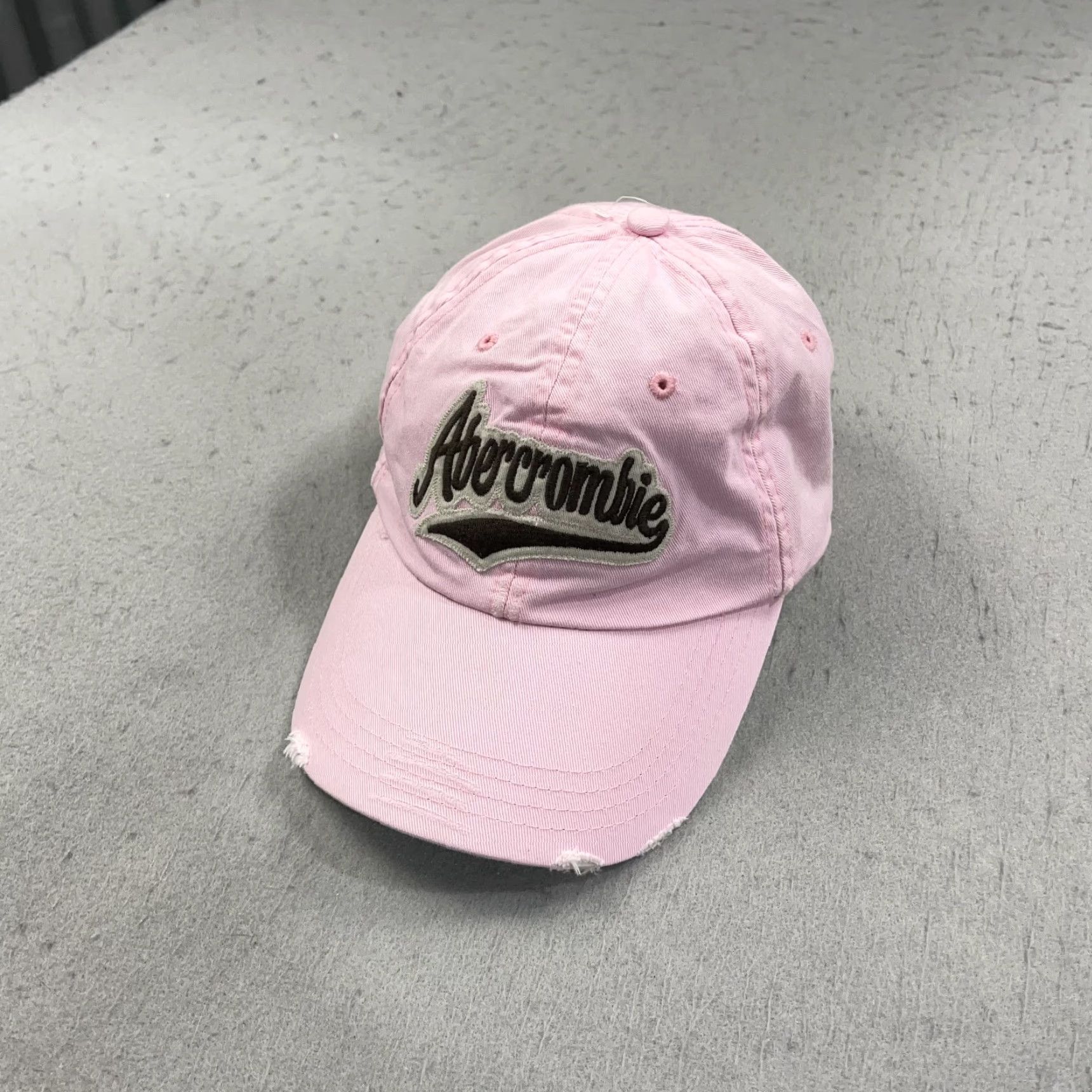 Abercrombie & Fitch VINTAGE Abercrombie and Fitch Hat Adult Pink Script Distressed Dad Cap Logo Y2K Size ONE SIZE - 4 Thumbnail
