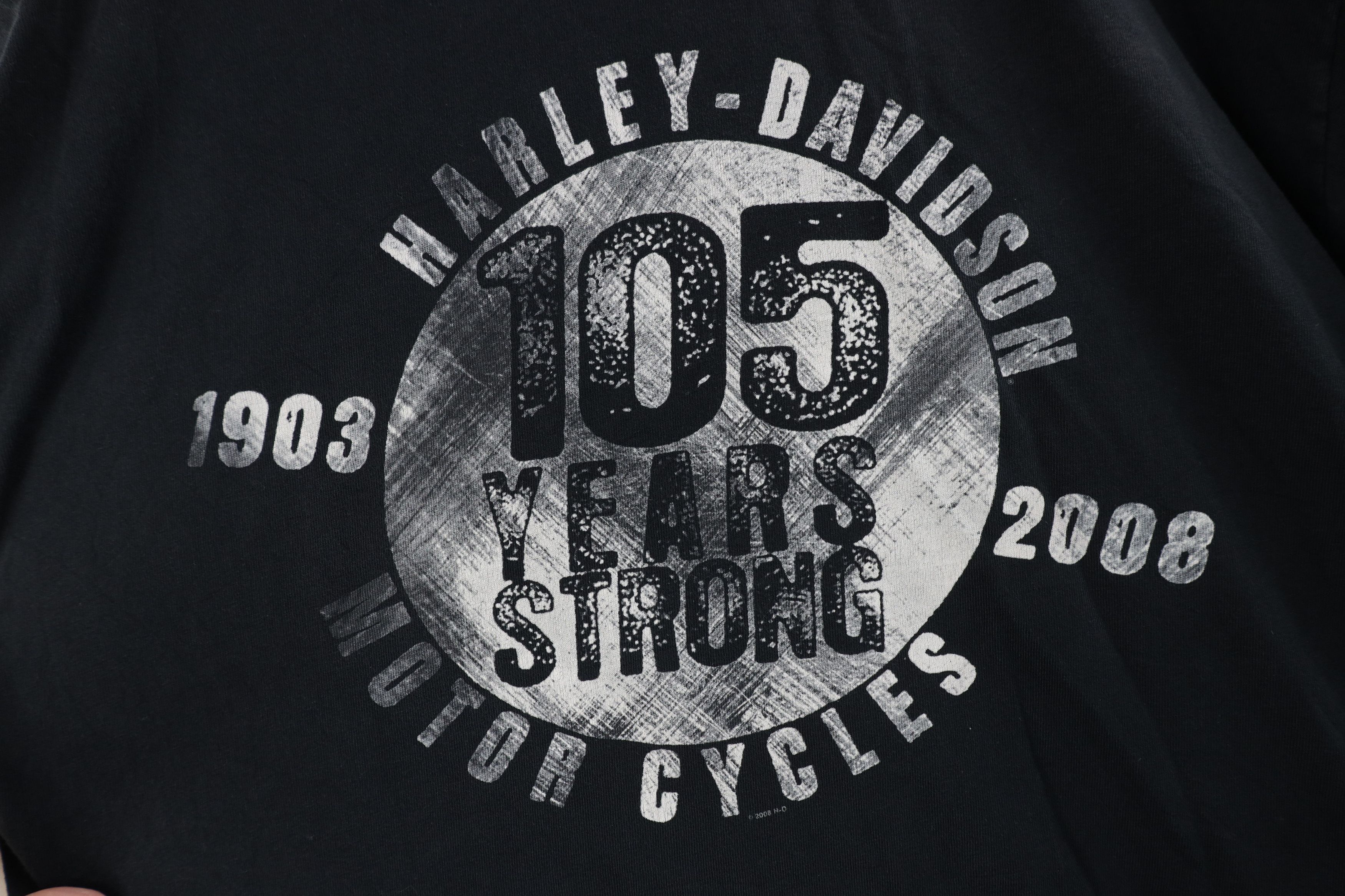 Harley Davidson × Vintage Vintage Y2K Harley Davidson Big Logo T-Shirt Black Size US L / EU 52-54 / 3 - 5 Thumbnail