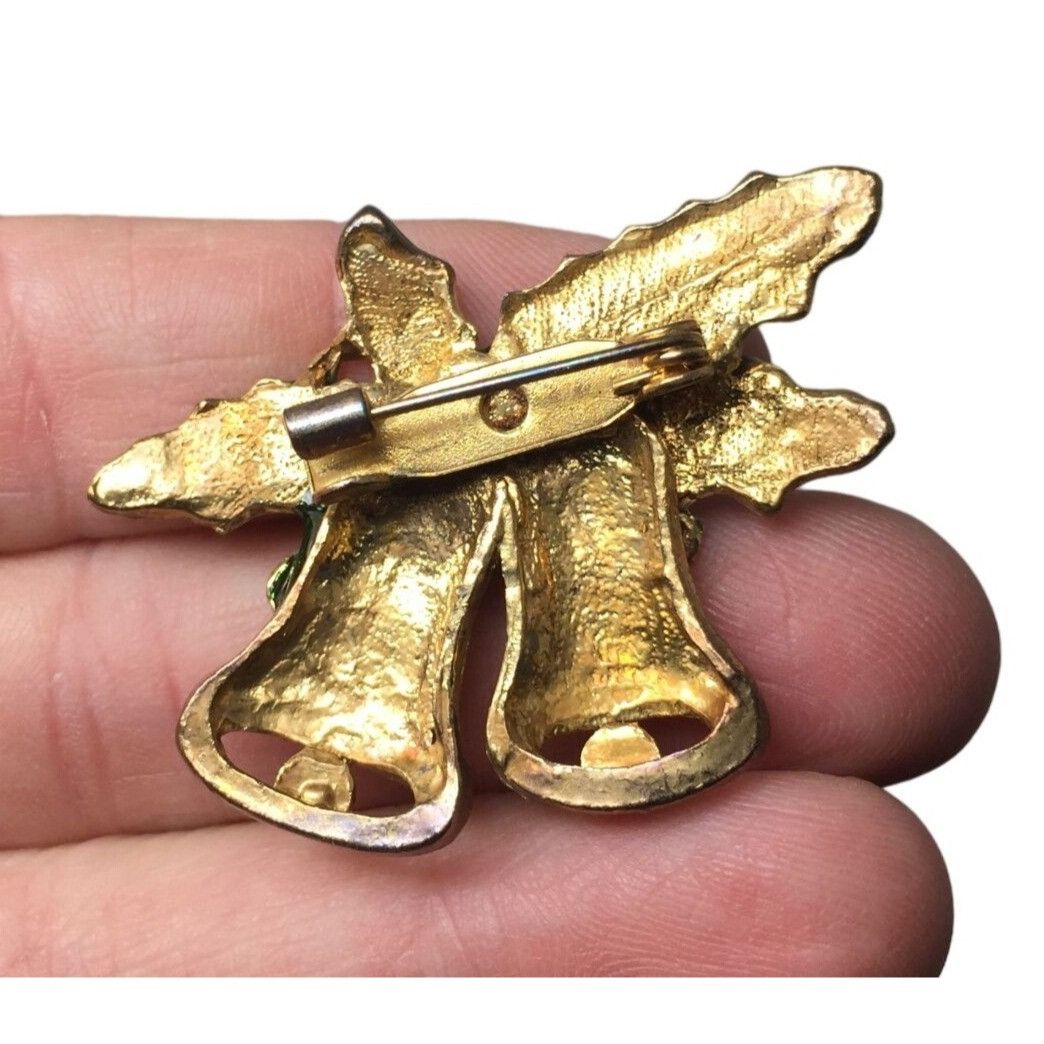 Other Vintage Christmas Holiday Bell Brooch/Pin (1.5'' x 1.5'') Size ONE SIZE - 3 Thumbnail