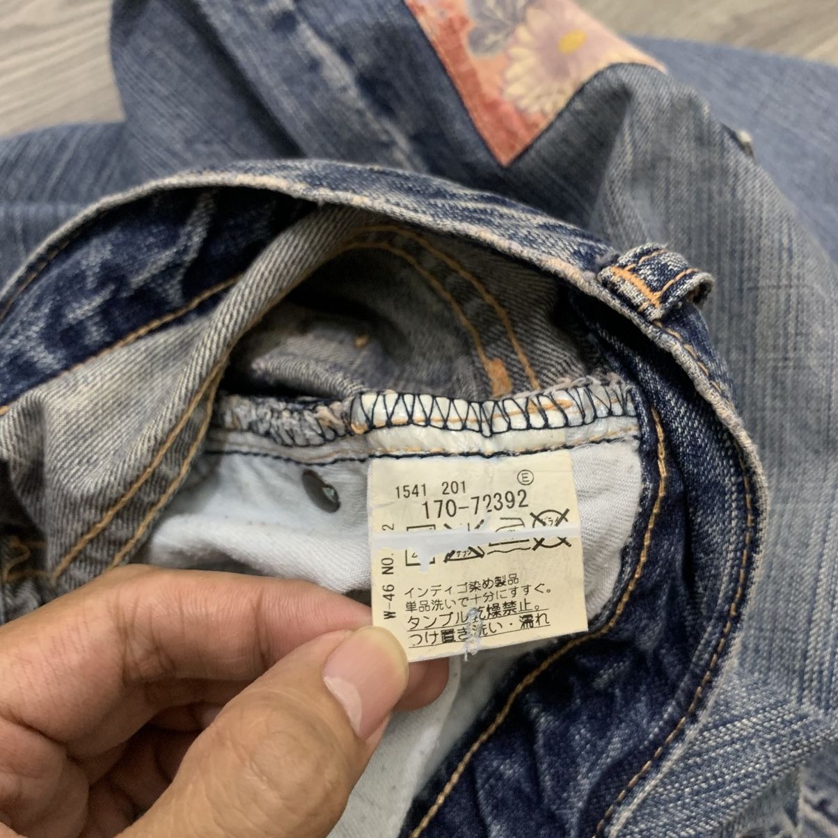 Takeo Kikuchi 🇯🇵Vintage'90s TAKEO KIKUCHI Distressed Patchwork Pant🇯🇵 Size US 35 - 10 Thumbnail