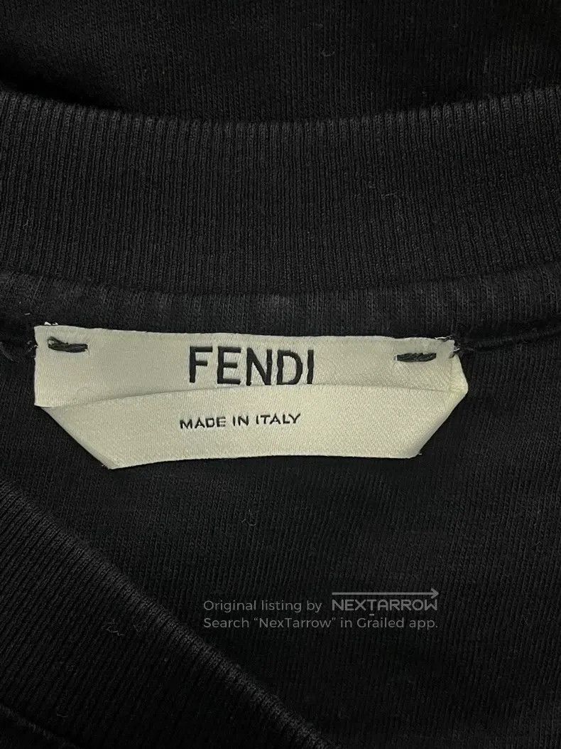 Fendi Fendi Side Old Logo Black Letter Short Sleeve T-Shirt Size M / US 6-8 / IT 42-44 - 4 Thumbnail