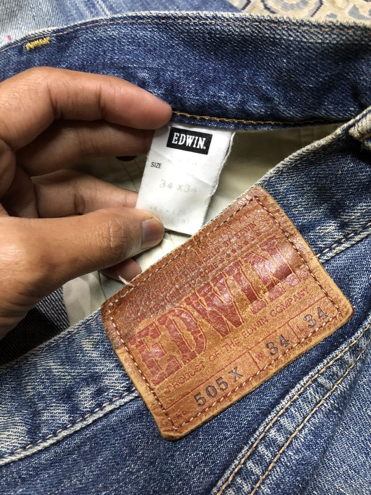 Edwin × Vintage VINTAGE EDWIN PAINTED SELVEDGE DISTRESSED DENIM Size US 34 / EU 50 - 7 Thumbnail
