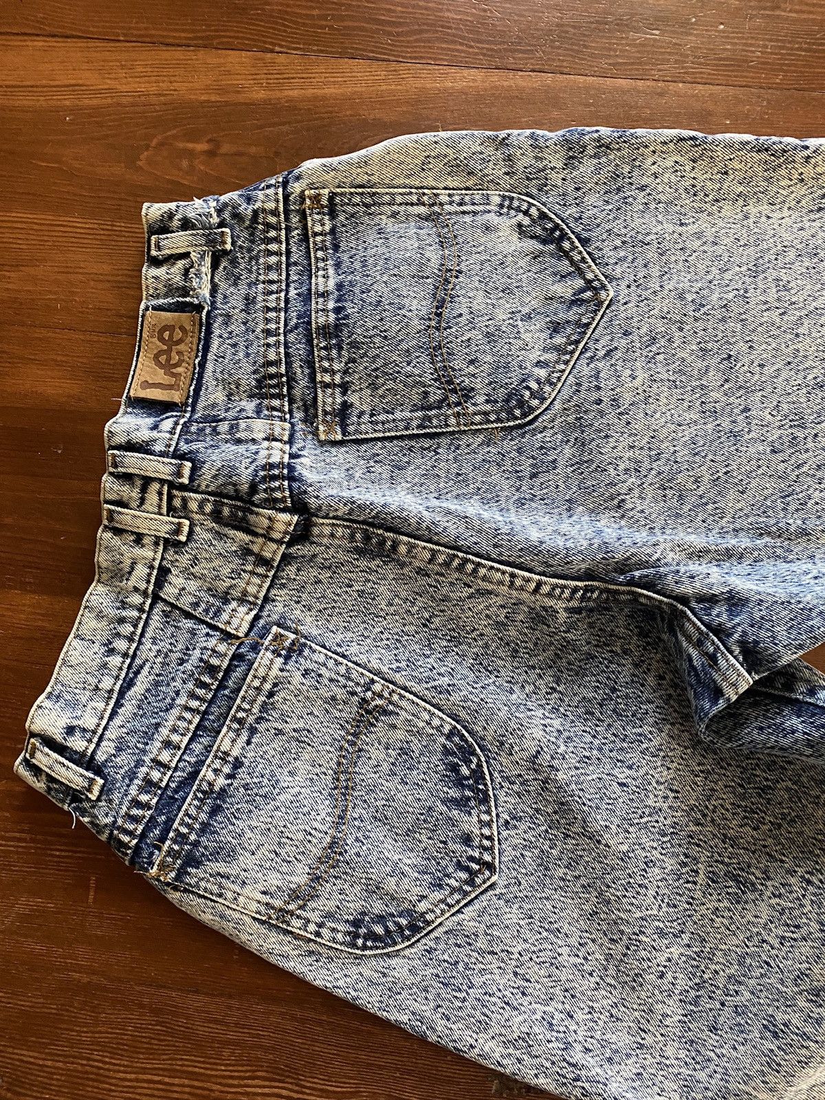 Lee Vintage 80’s Lee Blue & White Acid Wash Denim Jeans 28x28 Size 28" / US 6 / IT 42 - 7 Thumbnail