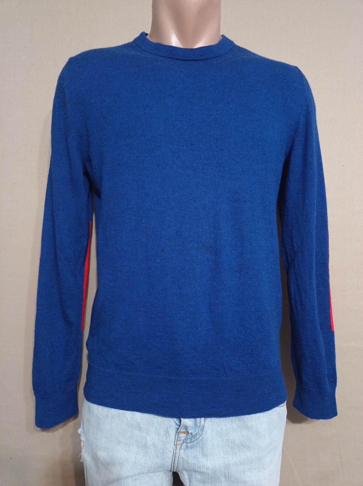 Zadig & Voltaire Jeremy Patch Blue Wool Knit Sweater Size M