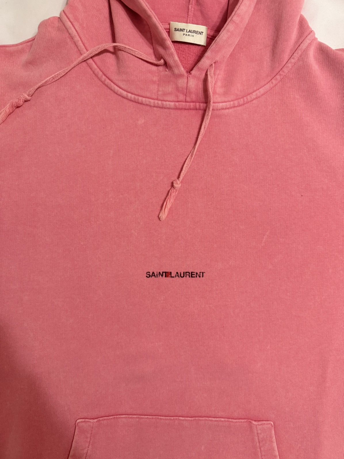 Saint Laurent Paris Saint Laurent Rive Gauche Distressed Pink Hoodie Size US M / EU 48-50 / 2 - 4 Thumbnail
