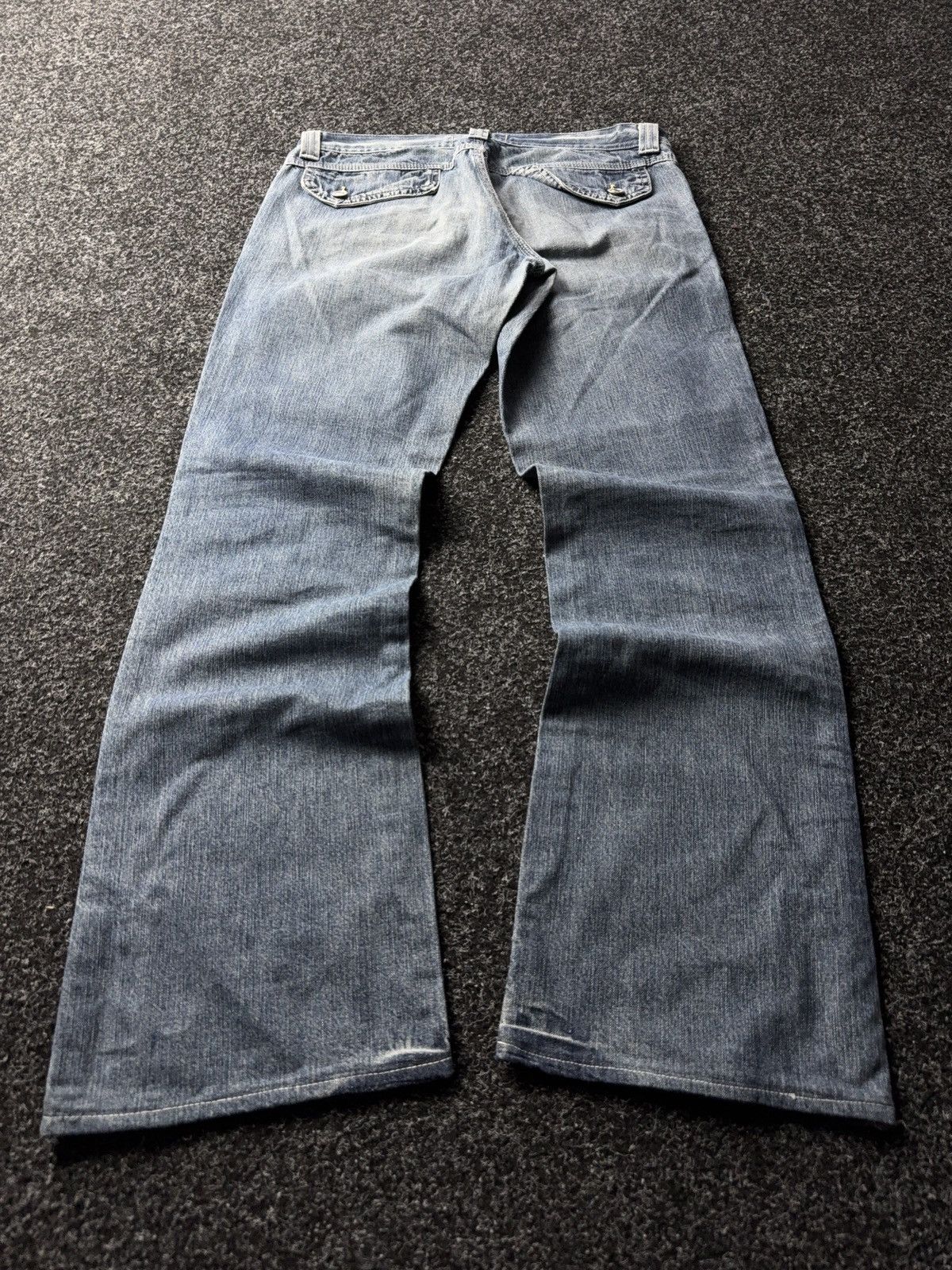 United Colors Of Benetton Retro 90s Benetton Y2K zip pocket wide leg denim jeans 28 Size 30" / US 8 / IT 44 - 13 Thumbnail