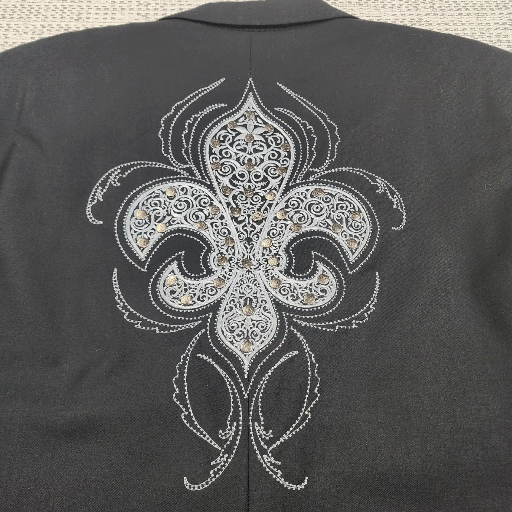 Vintage VINTAGE Enzo Sport Blazer Mens 44 Long Embroidered Rocker Studded Sport Coat Size 44R - 2 Thumbnail
