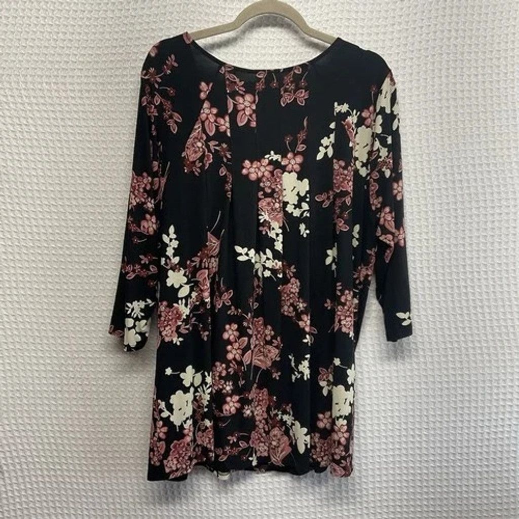 J. Jill NWOT J. Jill Wearever Botanical Floral Jersey Tunic Women 2X Size ONE SIZE - 6 Thumbnail