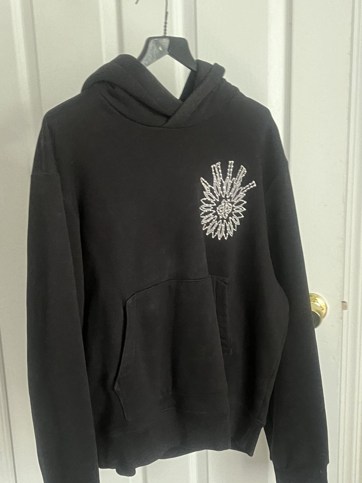 Amiri Black & Crystal Stick Poke Logo Hoodie Size US M / EU 48-50 / 2 - 1 Thumbnail