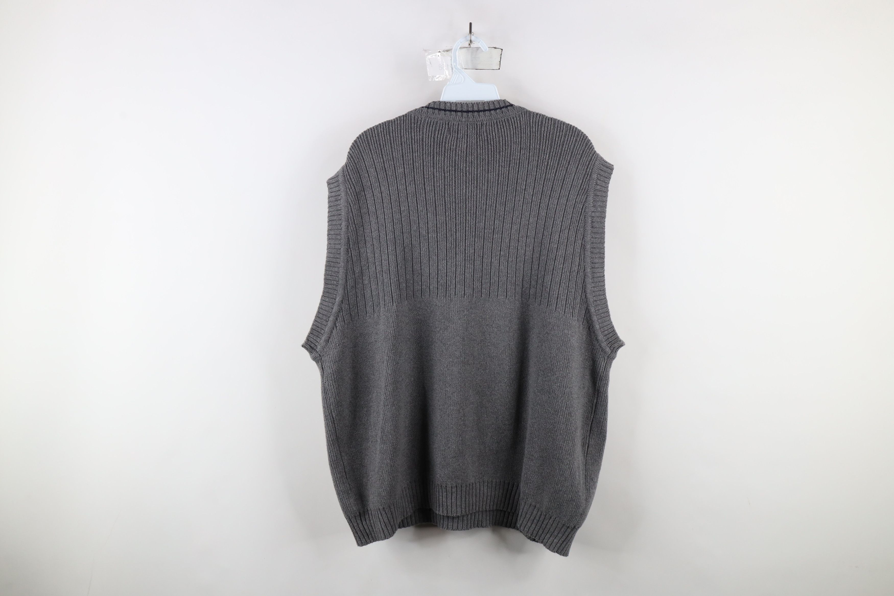 Vintage Vintage 90s Streetwear Cotton Ribbed Knit Sweater Vest Gray Size US XL / EU 56 / 4 - 5 Thumbnail