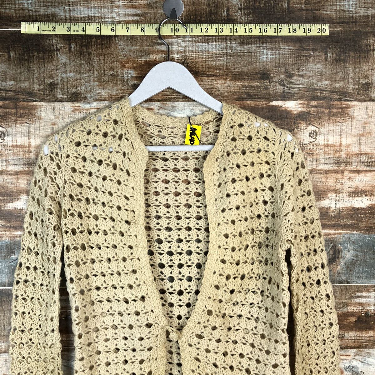 Vintage Japan vintage crochet meshnet Cardigan Knitwear #A1640 Size M / US 6-8 / IT 42-44 - 4 Thumbnail