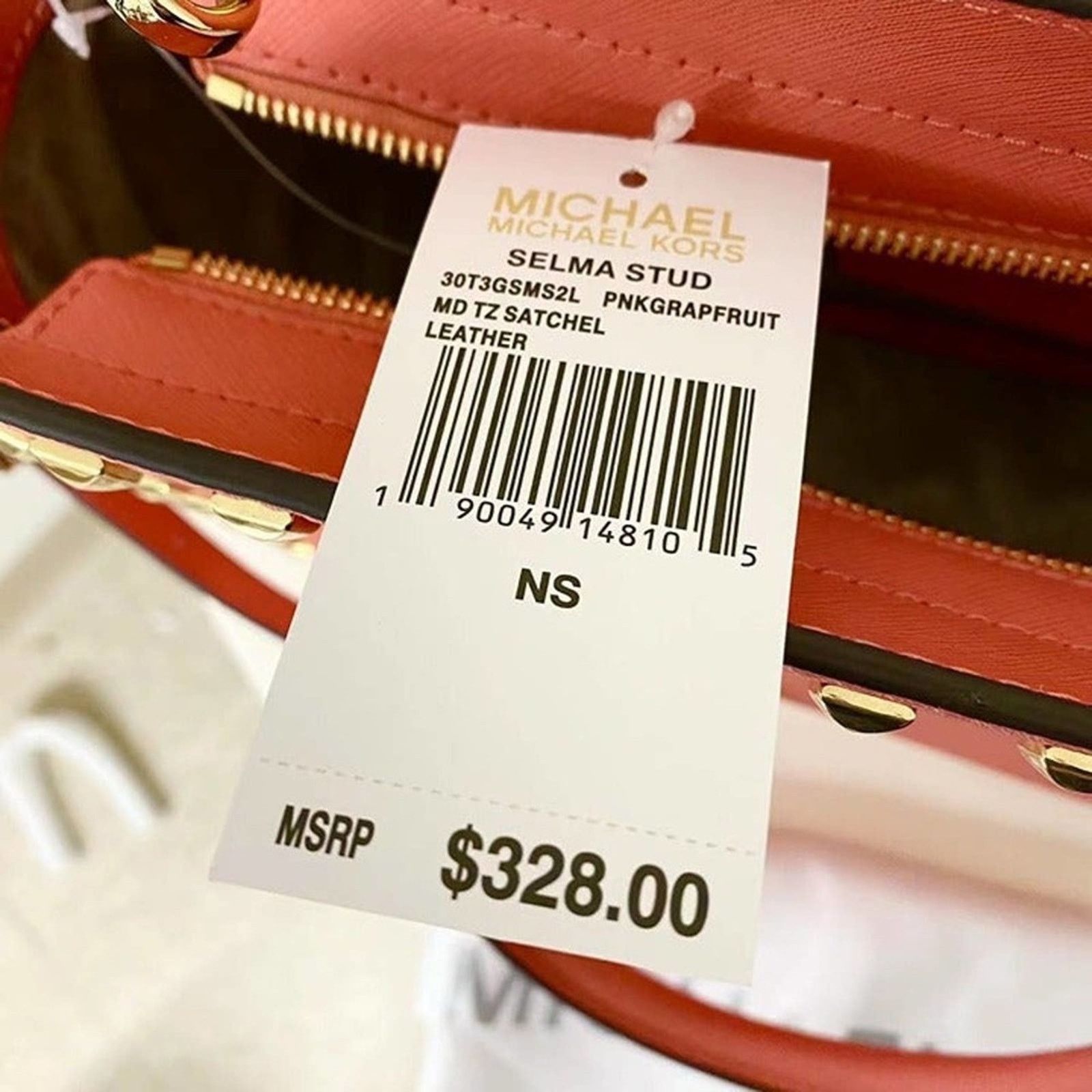 Michael Kors Michael Kors 30T3GSMS2L Selma Studded Medium In PNKGRAPFRUIT Size ONE SIZE - 8 Thumbnail