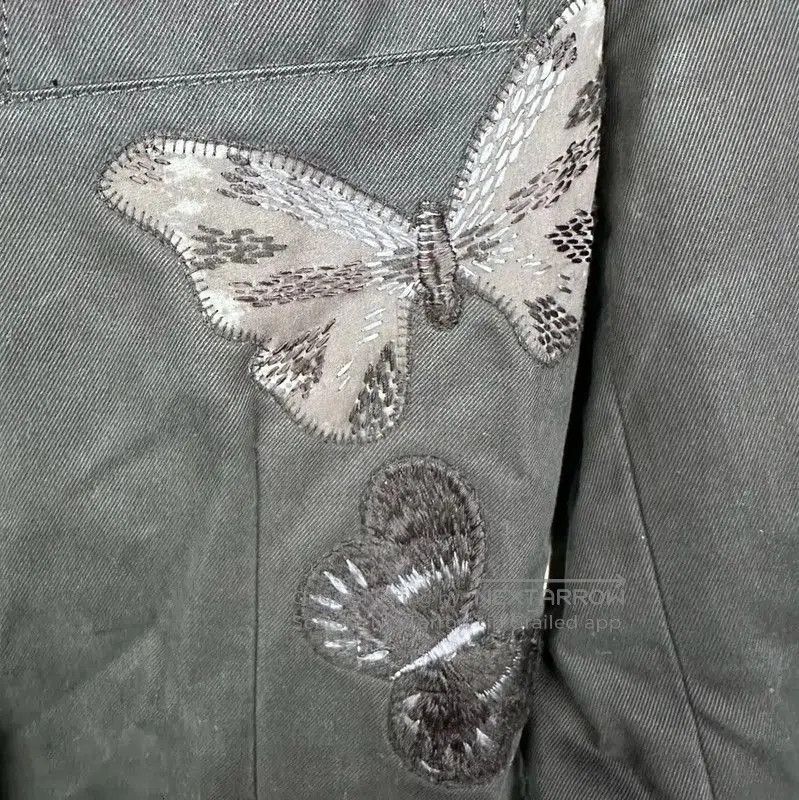Valentino Valentino Black Cotton Jacket with Butterfly Embroidery . Size US M / EU 48-50 / 2 - 3 Thumbnail