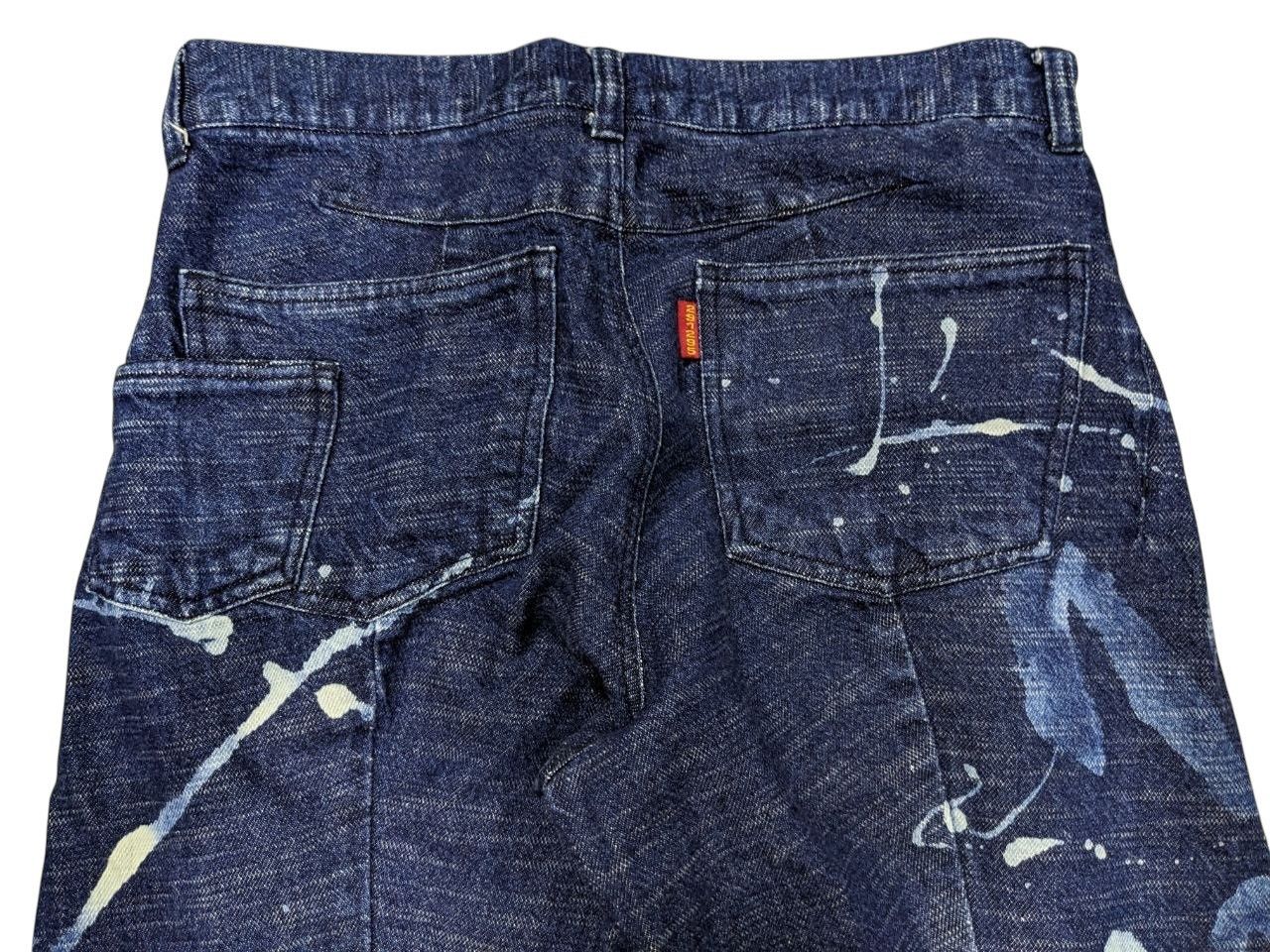 291295=Homme Rare Blue Indigo Engineered Painted Bamboo Cotton Denim Size US 30 / EU 46 - 7 Thumbnail
