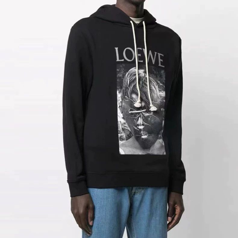 Loewe LOEWE Masked portrait letter stamp logo hoodie Size L / US 10 / IT 46 - 2 Thumbnail