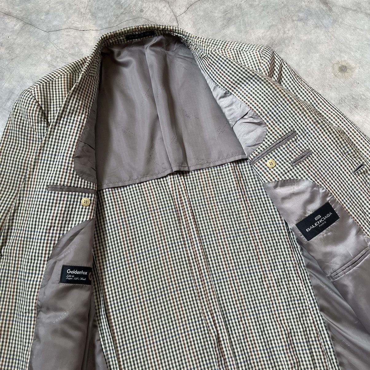 Balenciaga Vintage 90s Balenciaga Gingham Check Blazer Regular fit Size 44R - 2 Thumbnail