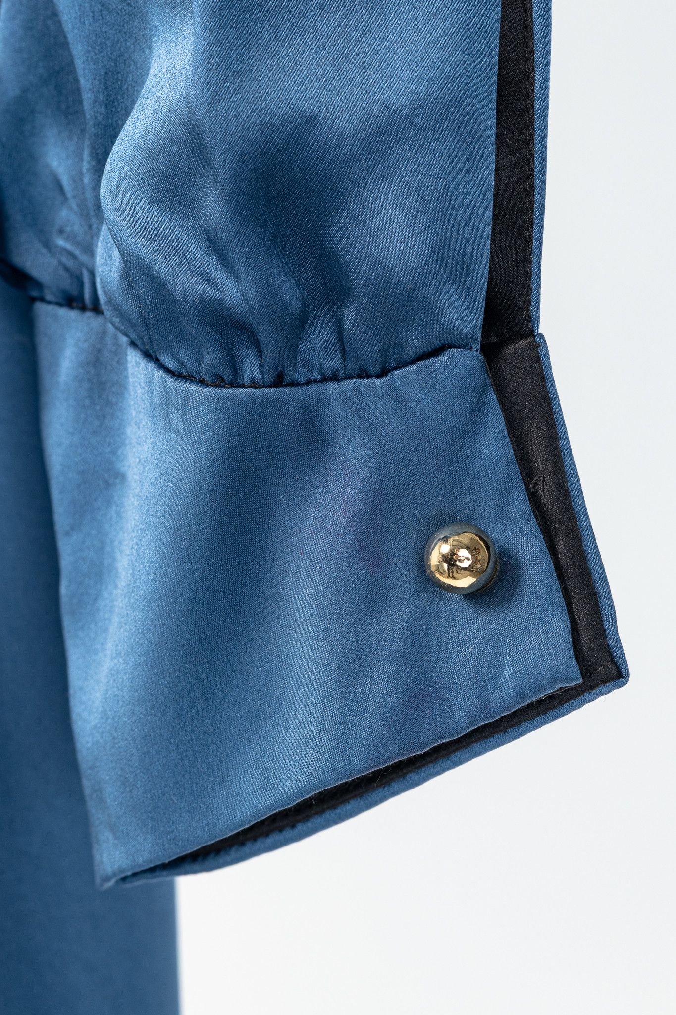 Other Dassie Reversible Black & Blue Silk Charmeuse Dress Size L / US 10 / IT 46 - 14 Thumbnail
