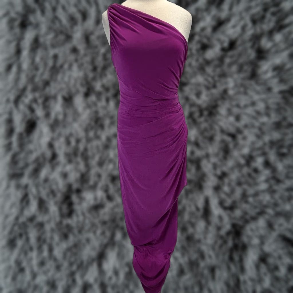 Ralph Lauren Lauren Ralph Lauren One Shoulderjersey Evening Dress Women’s 14 Fuchsia Stretch Size XL / US 12-14 / IT 48-50 - 1 Thumbnail