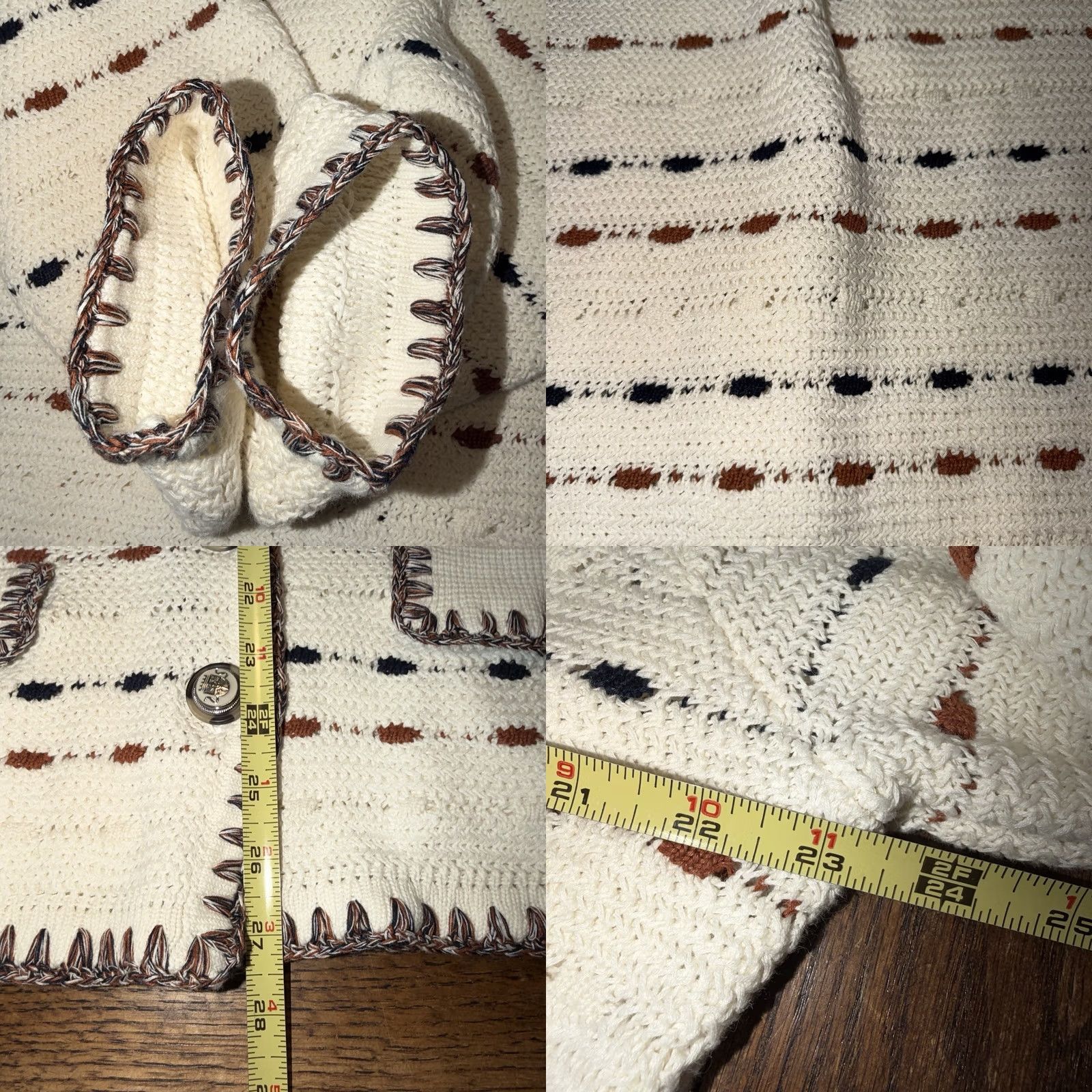 Veronica Beard Veronica Beard Cardigan Sweater Women’s L Button Striped V-Neck Multicolor 100% Cotton Size L / US 10 / IT 46 - 8 Thumbnail