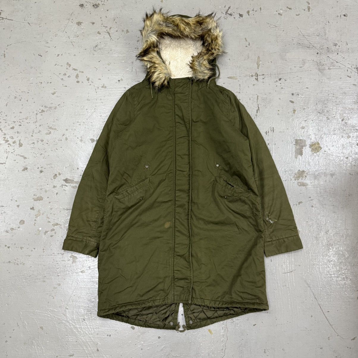 Beauty Beast 1950s US Army M-51 Retro Parka Fur Hooded Fishtail Jacket Size US L / EU 52-54 / 3 - 1 Thumbnail