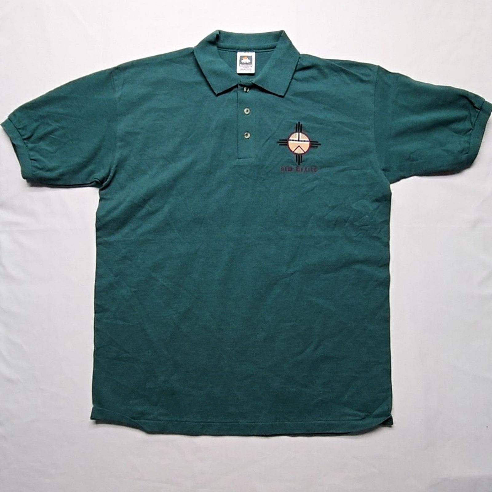 Vintage Vintage New Mexico Polo Green Mens Large Shirt 90s 1990s VTG Size US L / EU 52-54 / 3 - 1 Thumbnail