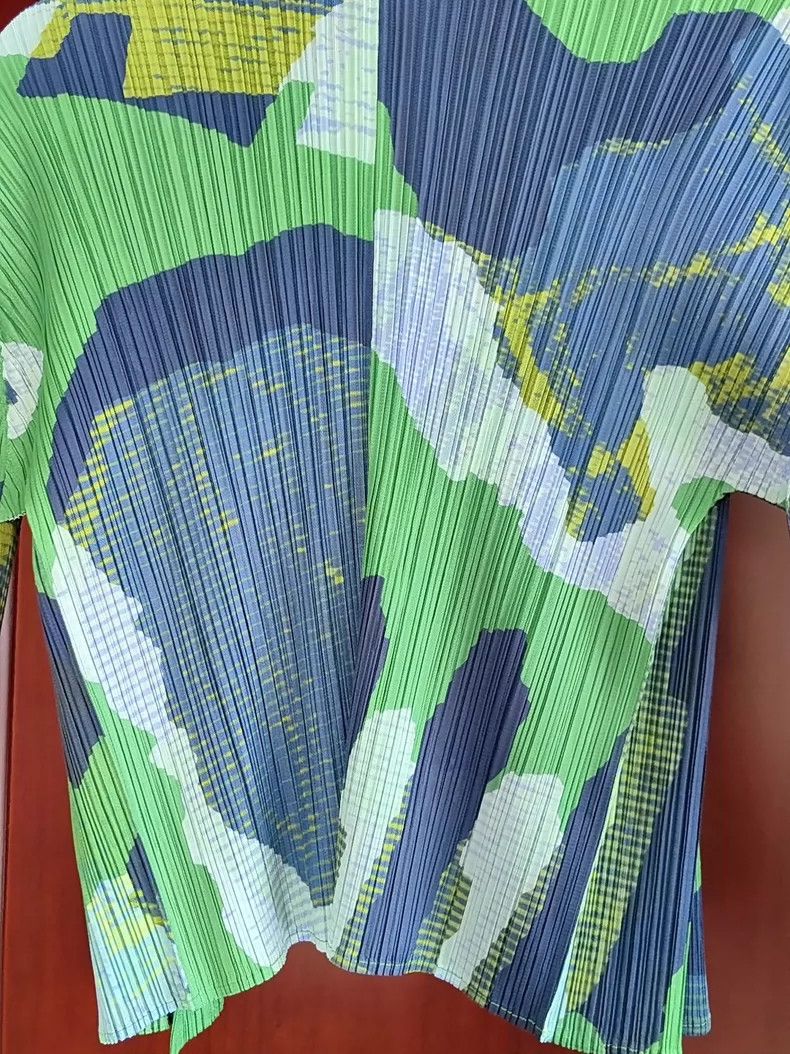Issey Miyake Issey Miyake size:3 Blue and green pleated cardigan Size S / US 4 / IT 40 - 8 Thumbnail