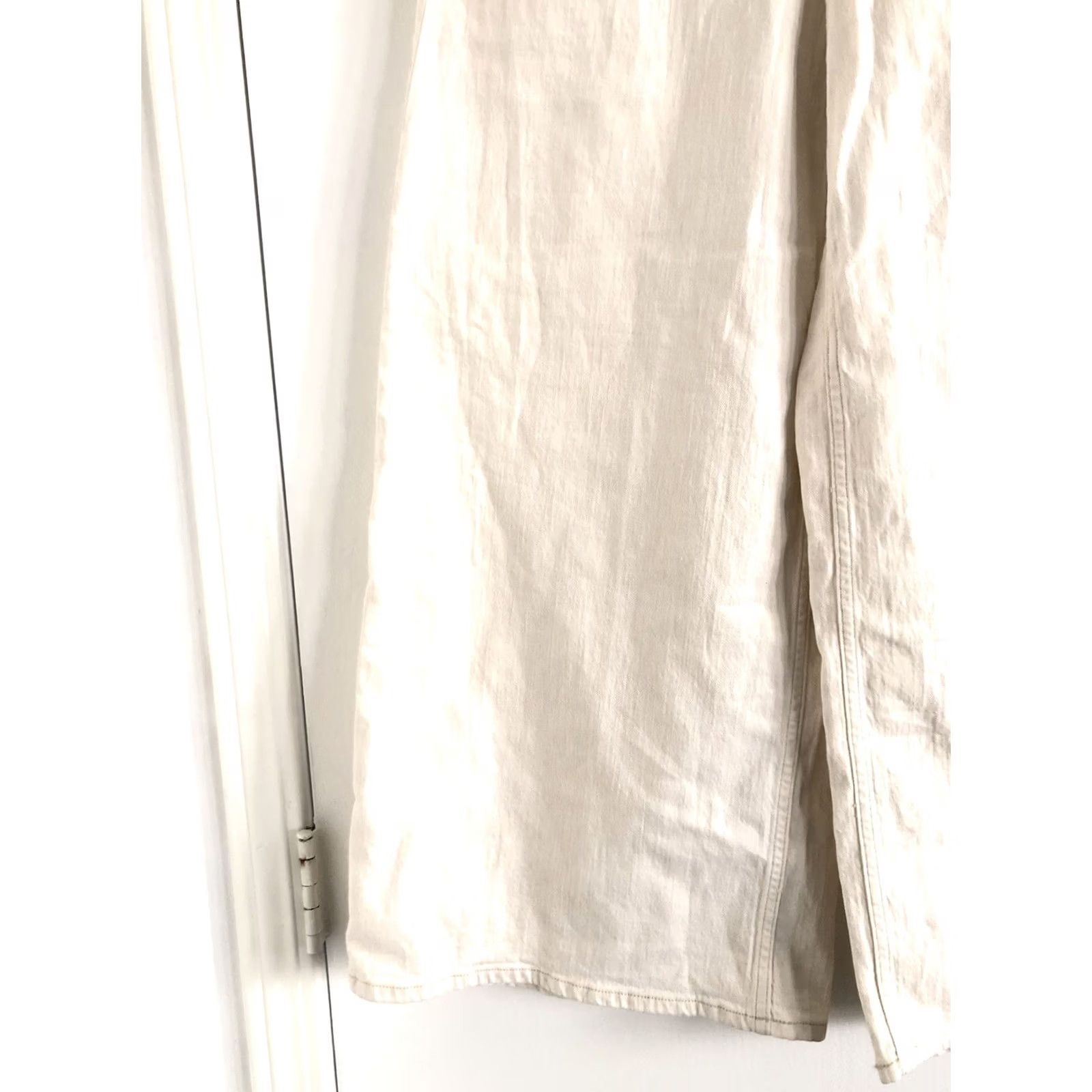 Abercrombie & Fitch Abercrombie & Fitch Jeans Wide-Leg Mid Rise Tall 29 x 28 Tan Cream Denim Cotton Size 24" / US 00 / IT 34 - 5 Thumbnail