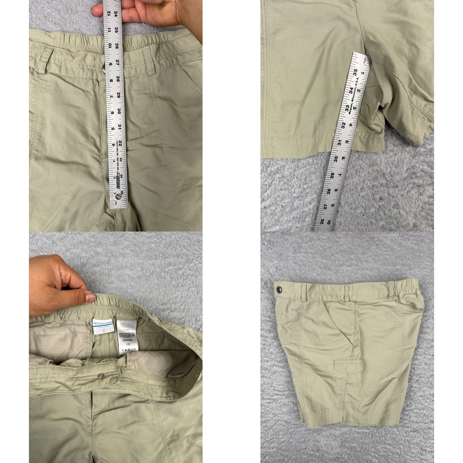 Vintage Columbia Cargo Shorts Women 10 Green 100% Nylon Stowable Hiking Camping 32x5.5 Regular Mens Womens Girls not applicable Size 32" / US 10 / IT 46 - 8 Thumbnail
