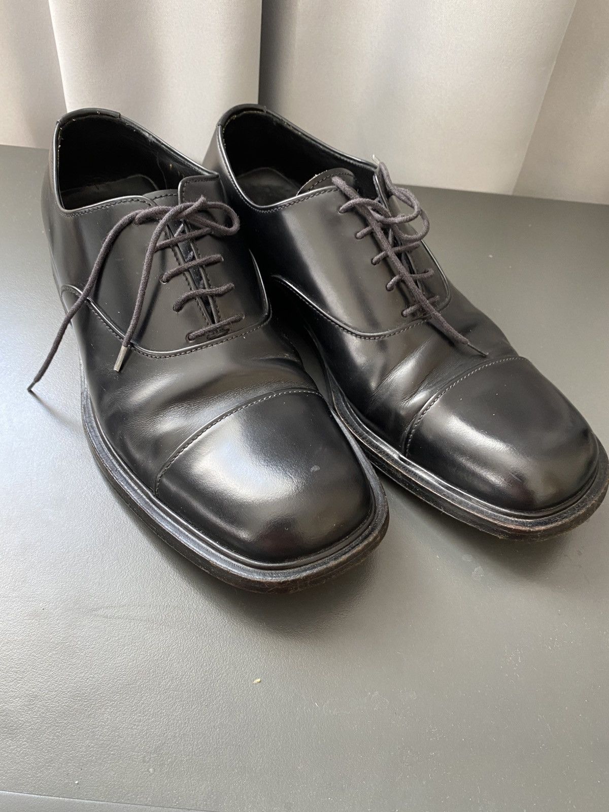 Prada Prada Black Leather Oxfords Size US 8.5 / EU 41-42 - 1 Thumbnail
