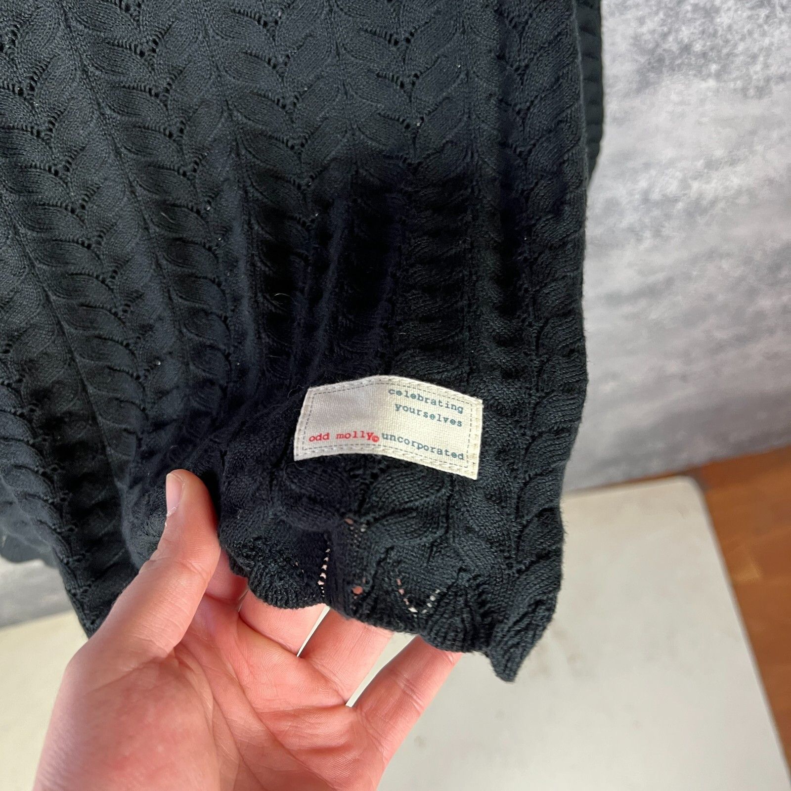 Odd Molly Odd Molly Sweater Women's Size 1 V-Neck Black Cotton ` Size XS / US 0-2 / IT 36-38 - 5 Thumbnail