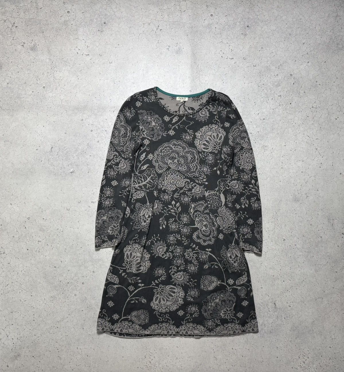 Vintage Ivko Women’s Floral Dress Wool Long Sleeve Size 38 Size XS / US 0-2 / IT 36-38 - 1 Thumbnail
