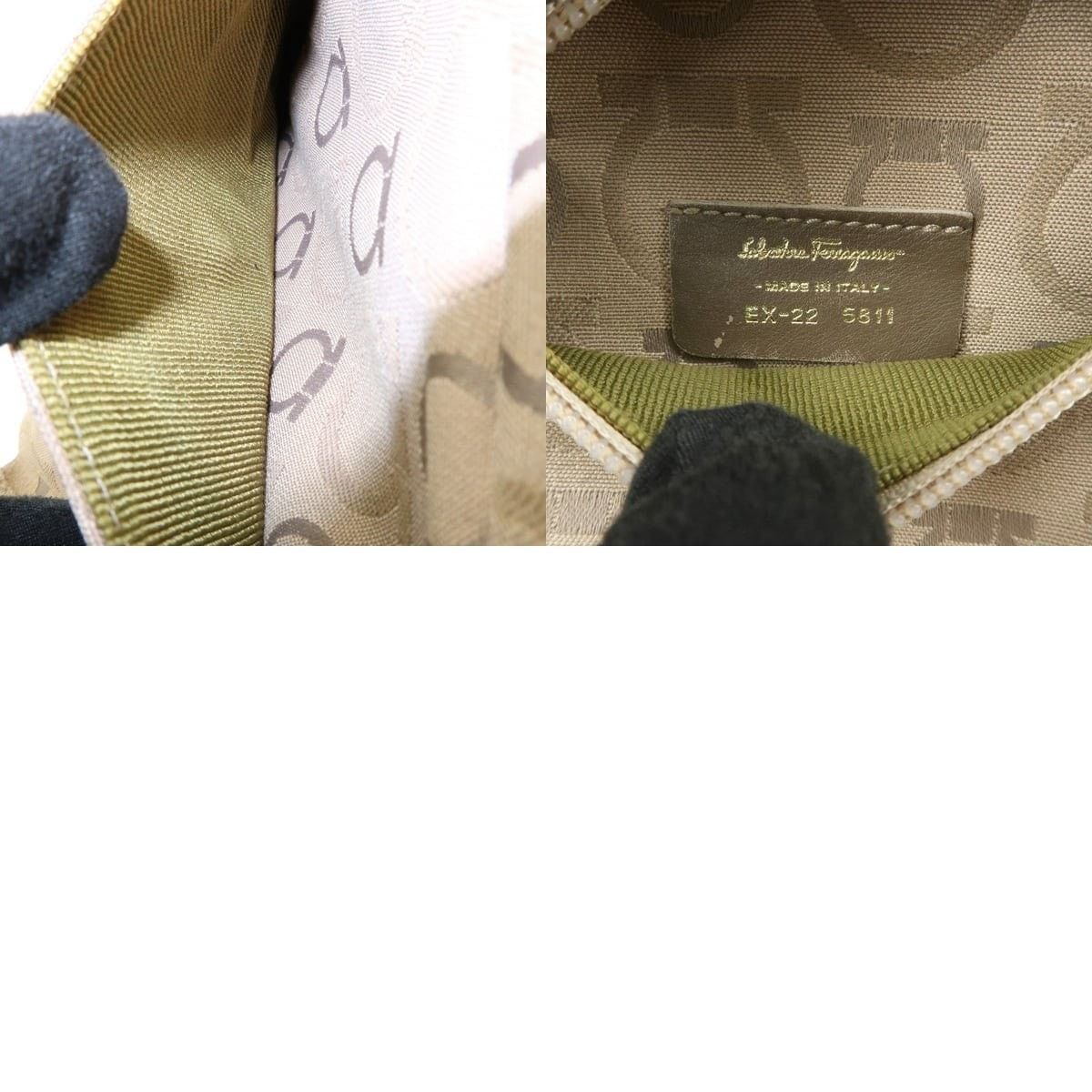 Salvatore Ferragamo Ferragamo Gancini Canvas Belt Bag Beige Size ONE SIZE - 8 Thumbnail