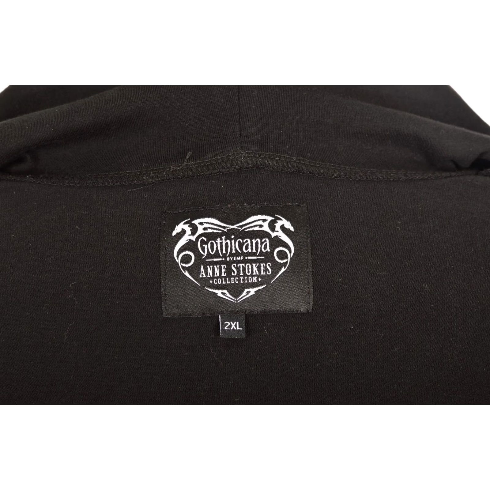 Annex Gothicana by EMP Anne Stokes Gothic Cross Hoodie Hoody, 2XL, Black, Women, Hoodie, Pullover, Size 2XL, 100% Cotton, 90s Gothic Event Size XXL / US 16-18 / IT 52-54 - 7 Thumbnail