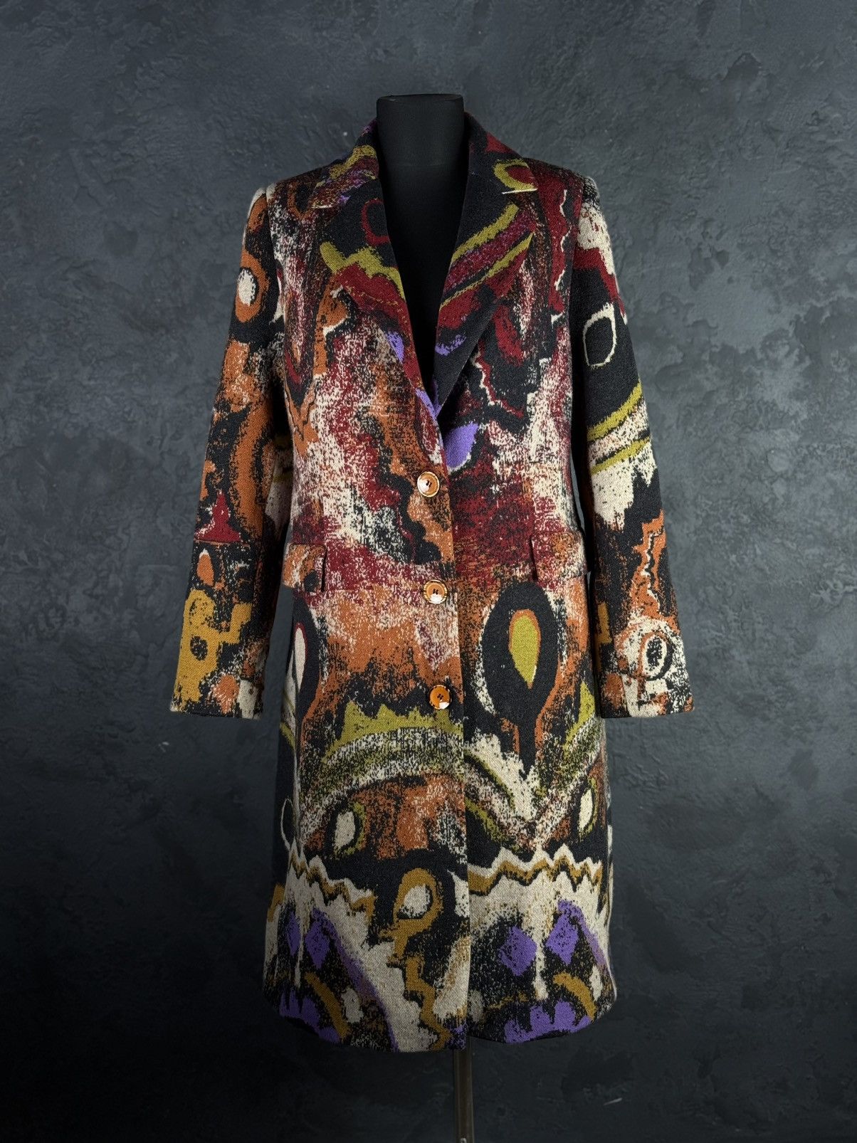 Other IVKO Women’s 100% Wool Abstract Pattern Coat Size 38 / M Size M / US 6-8 / IT 42-44 - 1 Thumbnail