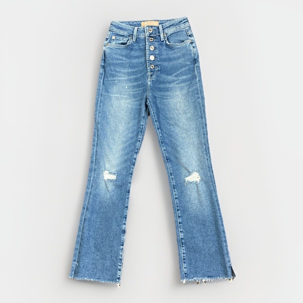 7 For All Mankind 7 For All Mankind Luxe Ultra High Rise Slim Kick Jeans Sz 24 Size 24" / US 00 / IT 34 - 1 Thumbnail