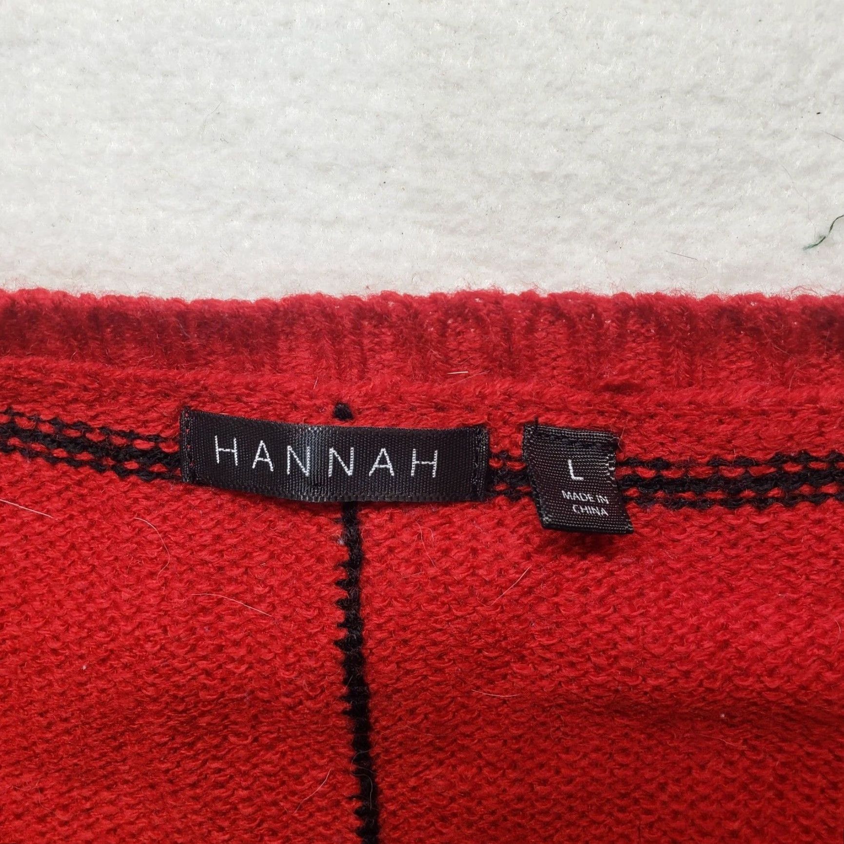 Vintage Hannah Red Knit Sweater Pullover Long Sleeve Women L Adult Bell Sleeve Round Neck Casual Knit Style Pullover Winter Fall Size L / US 10 / IT 46 - 2 Thumbnail