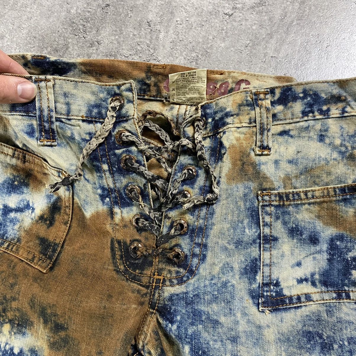 Japanese Brand × Vintage G Brand Flared Low Rise Jeans Tie Dye Pants Size 28" / US 6 / IT 42 - 7 Thumbnail