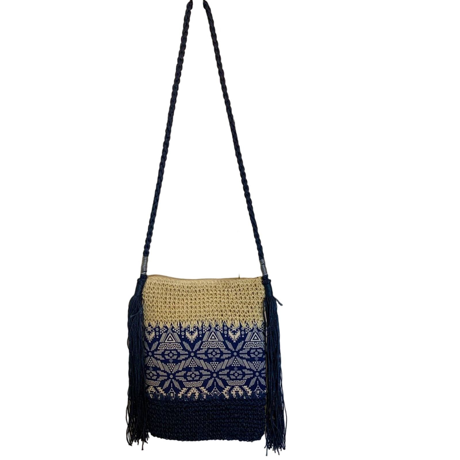 Sun N Sand Crossbody Bag Beach, Coastal, Resort in Blue, Women's
