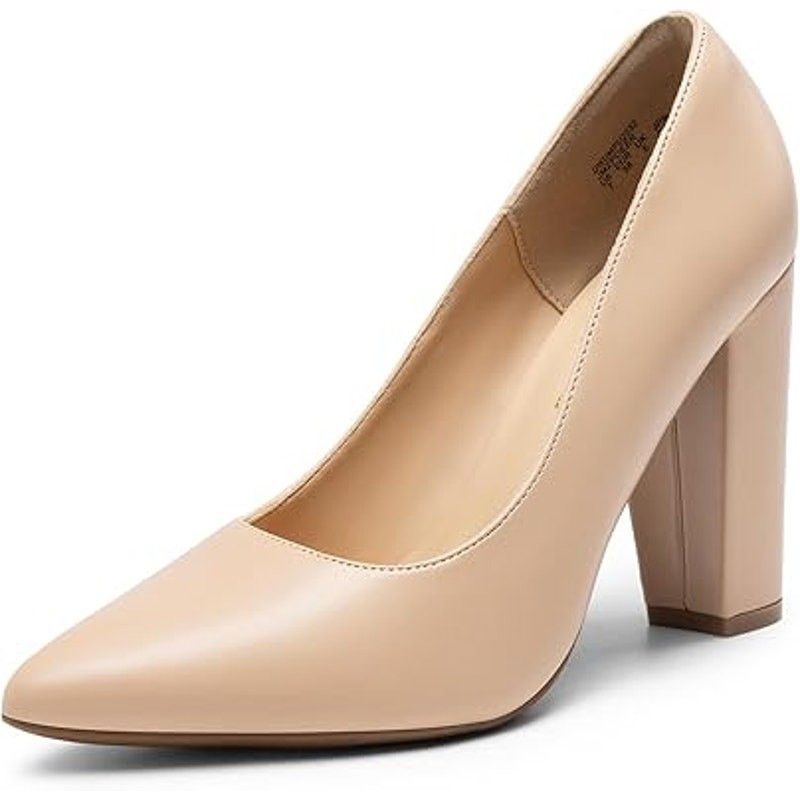 Other New Dream Pairs Women's 7.5 Tan Pointy Toe Block Heel Pumps Size US 7.5 / IT 37.5 - 1 Thumbnail