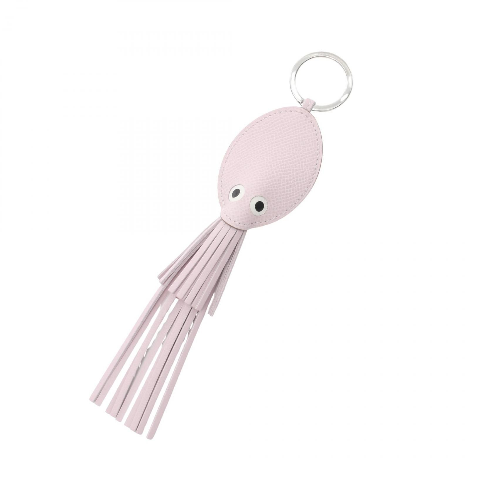 Hermes Hermes Poulpe Pulpe Mauve Pail Bag Charm Key Ring Veau Epsom Aagneau Light Purple Silver Hardware Double Engraved Size ONE SIZE - 1 Thumbnail