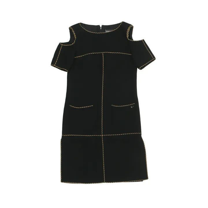Chanel Chanel Cold Shoulder Black Dress Size S / US 4 / IT 40 - 1 Thumbnail