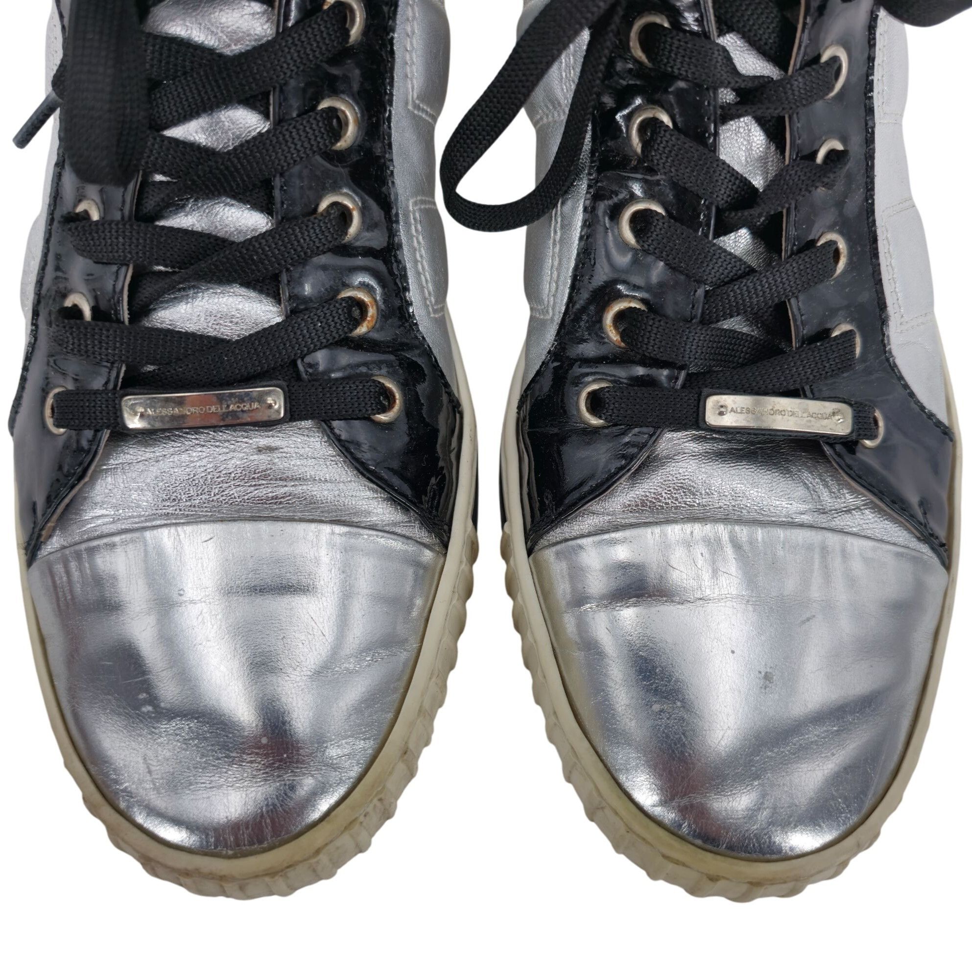 Alessandro Dell'acqua Alessandro Dell'Acqua Black Silver Metallic Fashion High-top Size US 10.5 / EU 43-44 - 10 Thumbnail