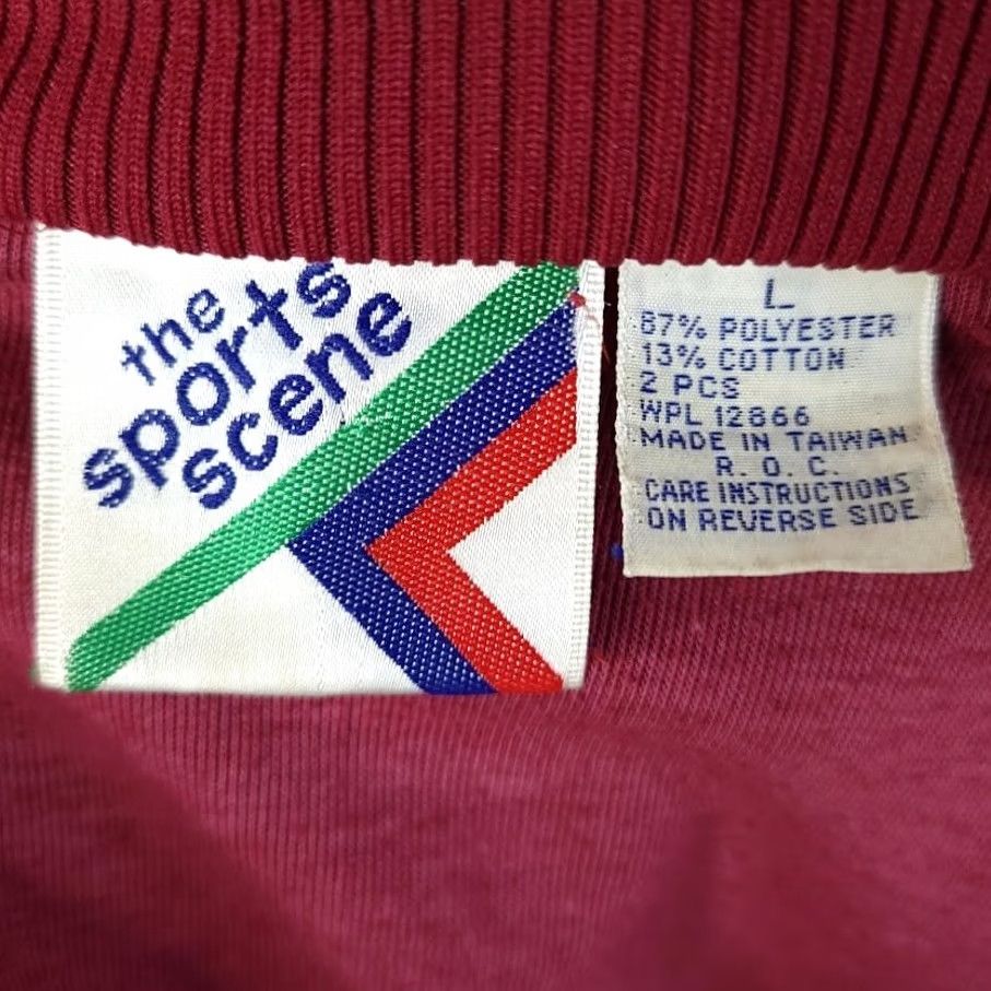 Vintage VINTAGE Sports Scene Track Jacket Mens Size Large Red 80s Full Zip Striped Size US L / EU 52-54 / 3 - 5 Thumbnail