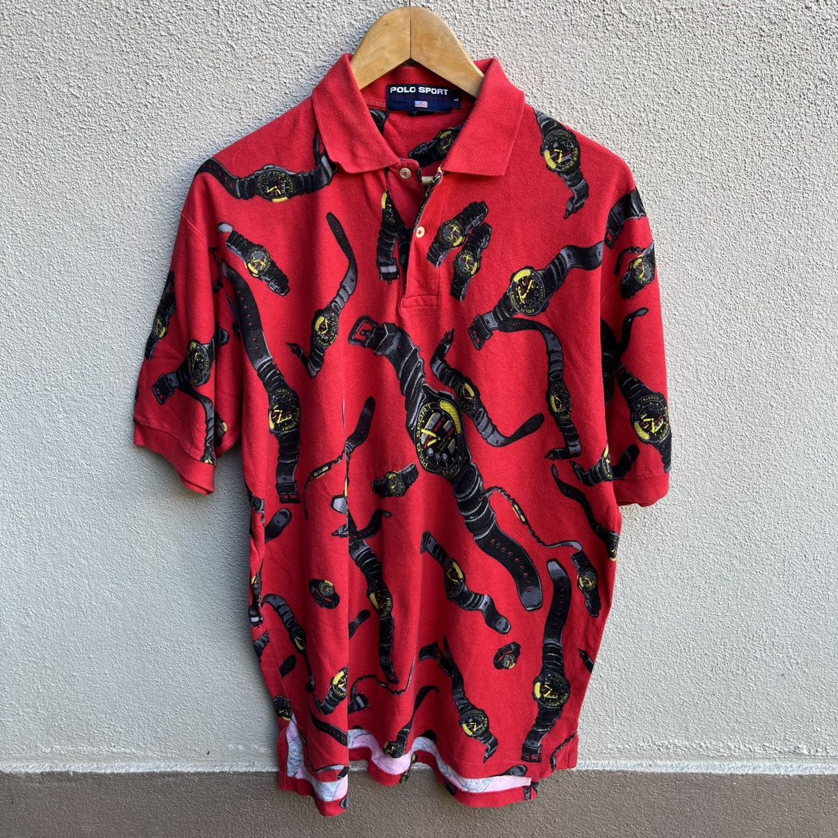 Polo Ralph Lauren × Vintage Vintage rare 90s POLO RALPH LAUREN watches all over print Size US L / EU 52-54 / 3 - 1 Thumbnail