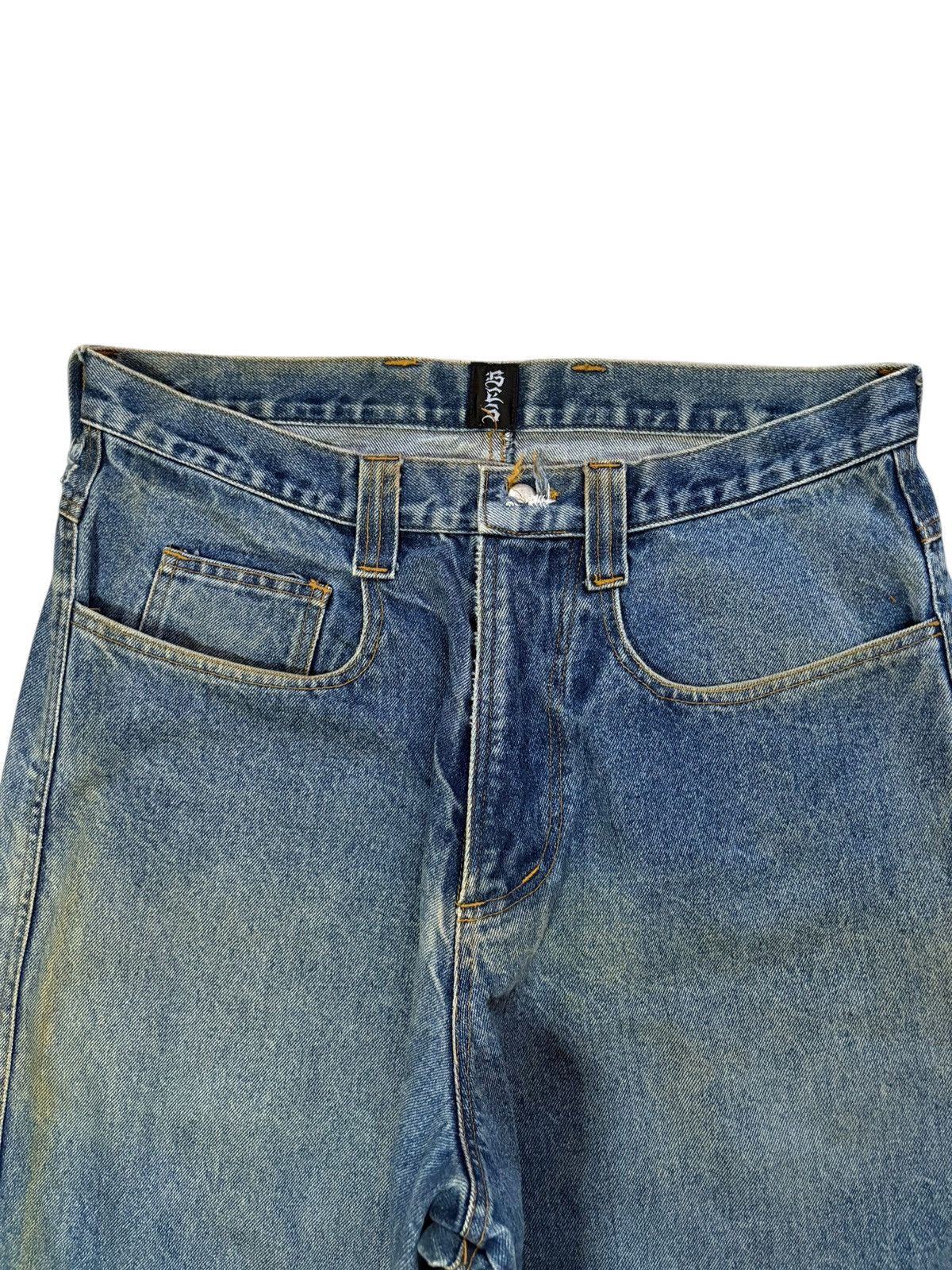 Japanese Brand × Tribal Streetwear Vintage Japanese Brand Mud Wash Ultra Wide Leg Baggy Jeans Size US 34 / EU 50 - 4 Thumbnail