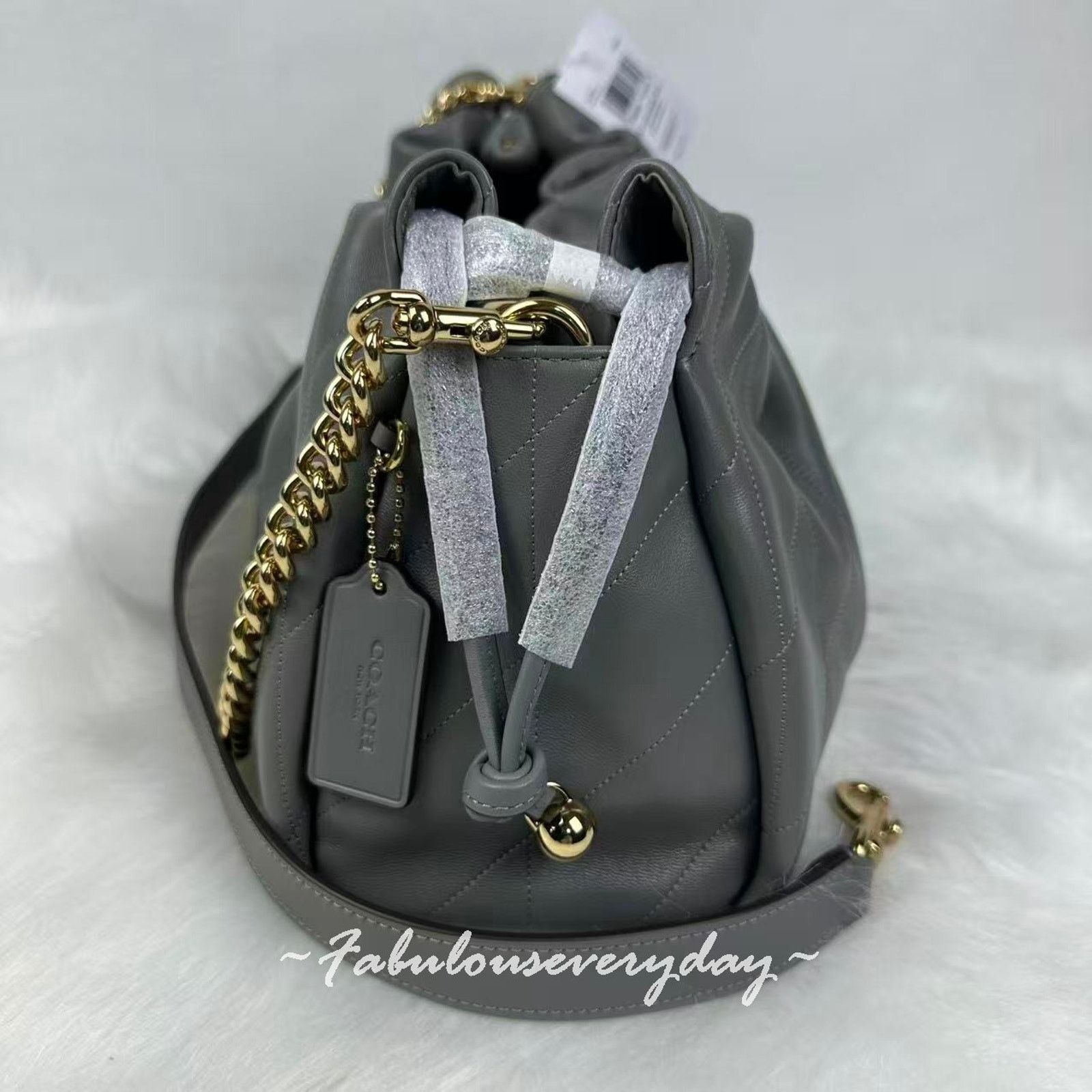 Coach Coach Faye Large Shoulder Bag Quilting In Leather/Gold/Slate Size ONE SIZE - 2 Thumbnail