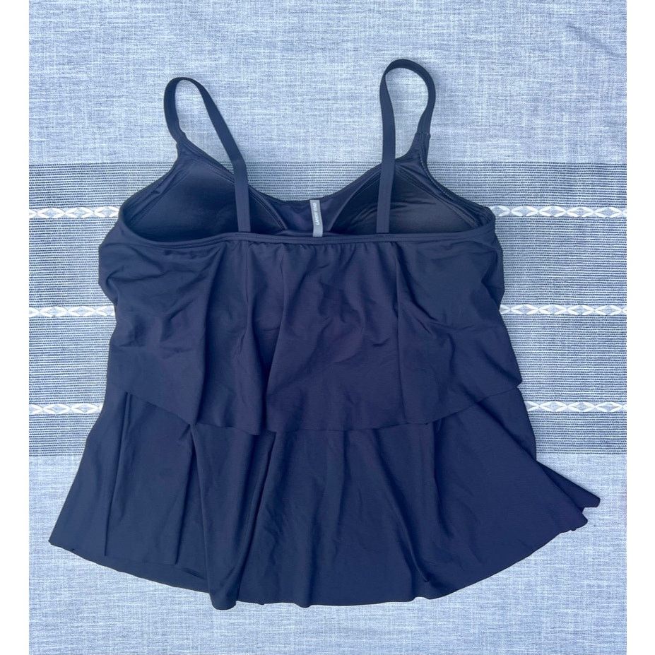 Lands' End Land's End Bathing Swim Suit Tankini Top 10 Black Modest EUC Size ONE SIZE - 2 Thumbnail