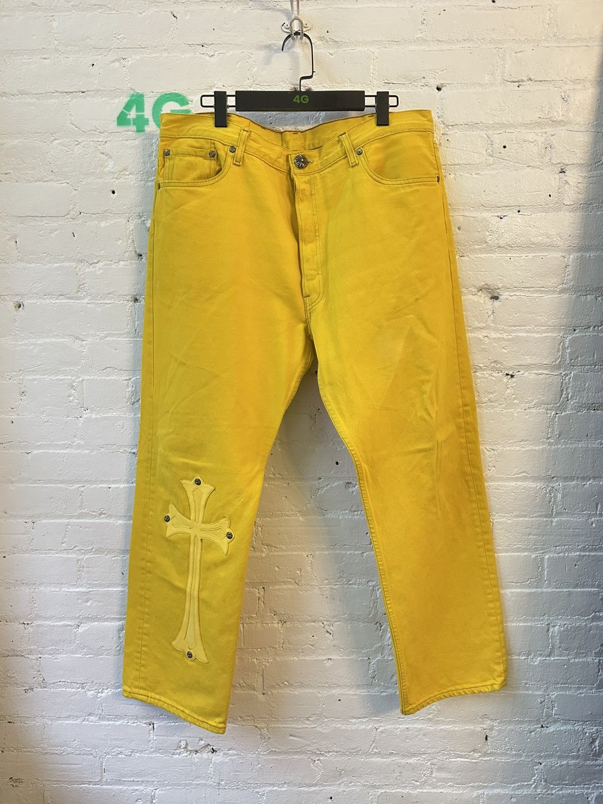 Chrome Hearts CHROME HEARTS YELLOW PATCHED HARDWARE DENIM Size US 36 / EU 52 - 2 Thumbnail