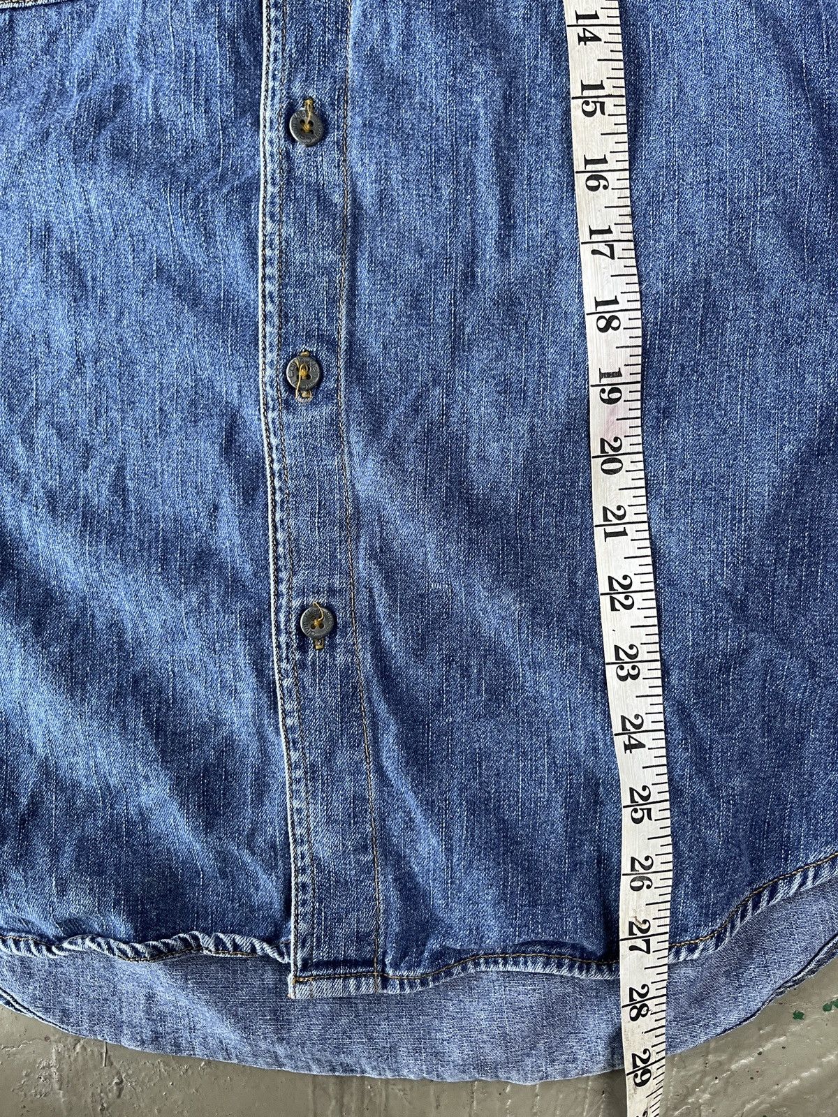 Calvin Klein Vintage Calvin Klein Indigo Denim Mandarin Collar Chambray Size US L / EU 52-54 / 3 - 5 Thumbnail